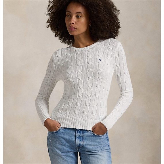 Polo Ralph Lauren Cable-Knit Sweater, Hvid 